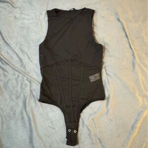 Dynamite Black Sleeveless Bodysuit